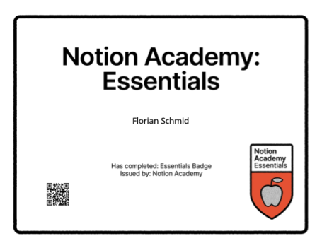 Notion Academy: Essentials Certification Notion Academy: Essentials Certification